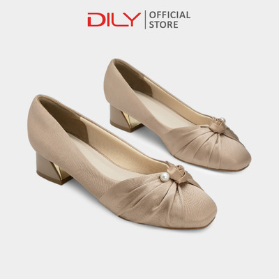 Giày cao gót DILY mũi vuông cách điệu sang trọng, gót vuông cao 3.5cm DL0636