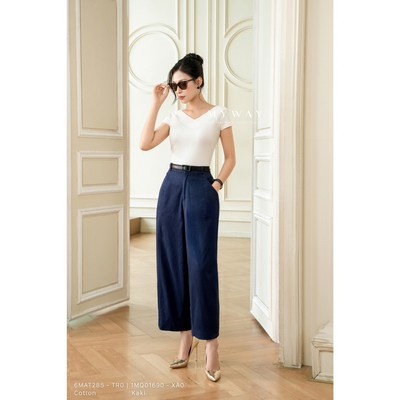 Quần Tây Nữ Dáng Baggy Rộng MY WAY Cạp Cao Công Sở Sang Chảnh 1MQ01690