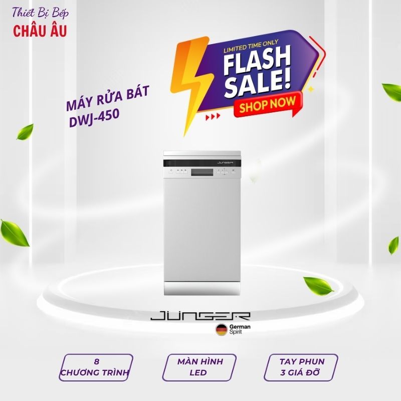 MÁY RỬA BÁT JUNGER DWJ-450 – RỬA SẠCH CHUẨN CHÂU ÂU, TIẾT KIỆM TỐI ƯU