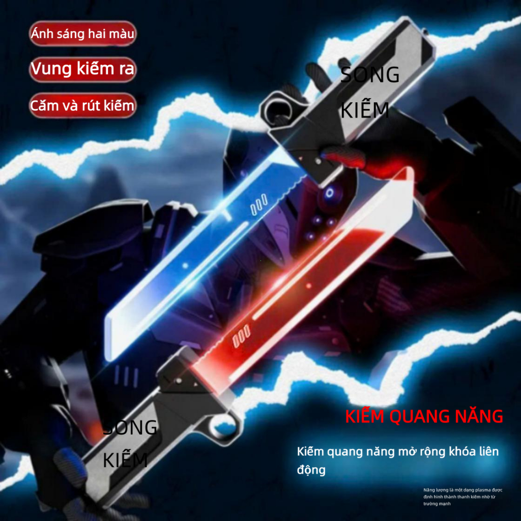 Ánh sáng đầy màu sắc mát mẻ đôi cạnh thiên văn Lightsaber kiếm đồ chơi 2-in-1 chèn Lightsaber Cospla