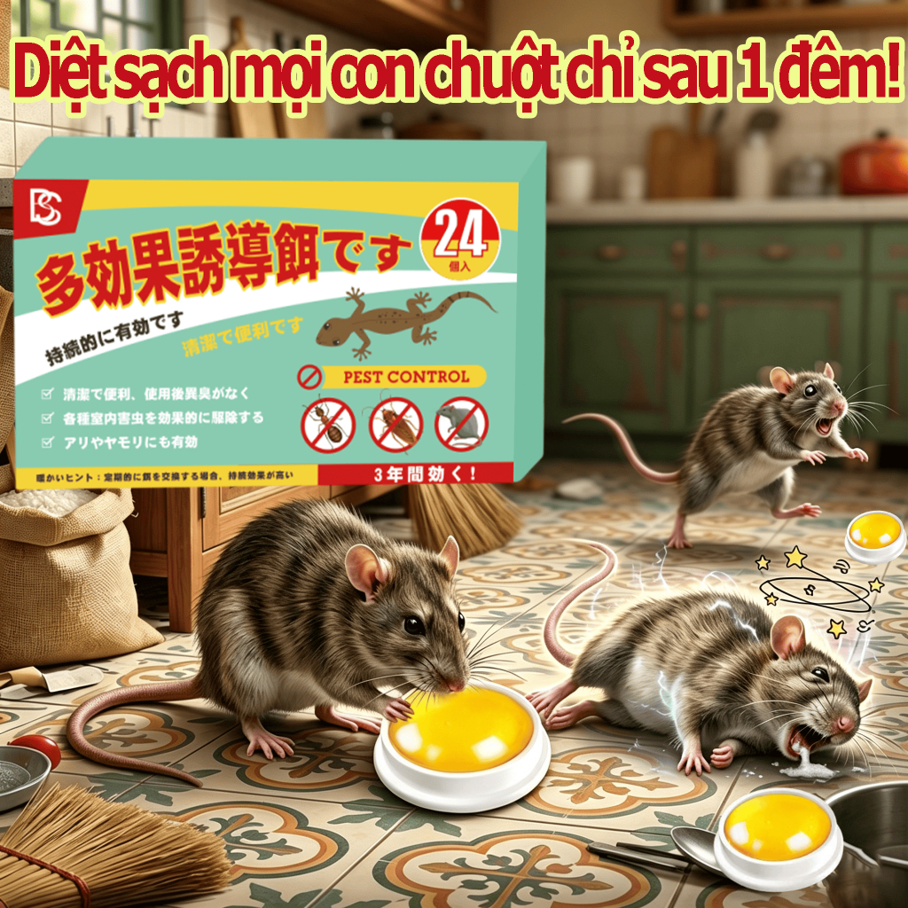 🐭 Kiểm soát chuột lâu dài 🐭 Thuốc diệt chuột sinh học, diệt chuột, đuổi chuột, bả diệt chuột 1 hộp 2