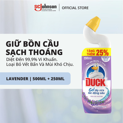 DUCK Tẩy Rửa Bồn Cầu Hương Oải Hương 500ml - Tặng thêm 250ml