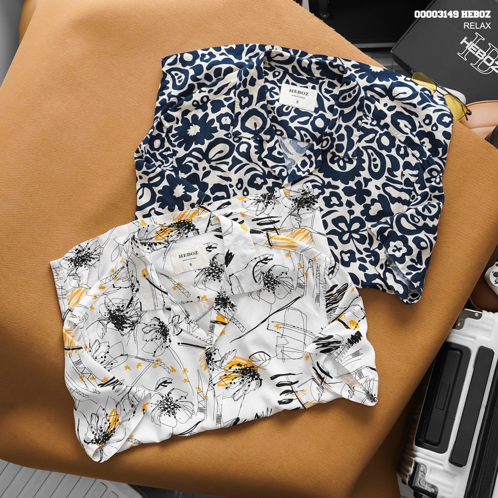 Áo sơ mi nam HEBOZ pijama pattern linen 2M - 00003149
