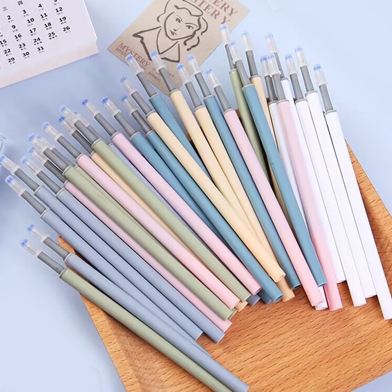 Combo 10/50 ruột ngòi bút bi bấm mực gel, ngòi bút macaron 0.5mm