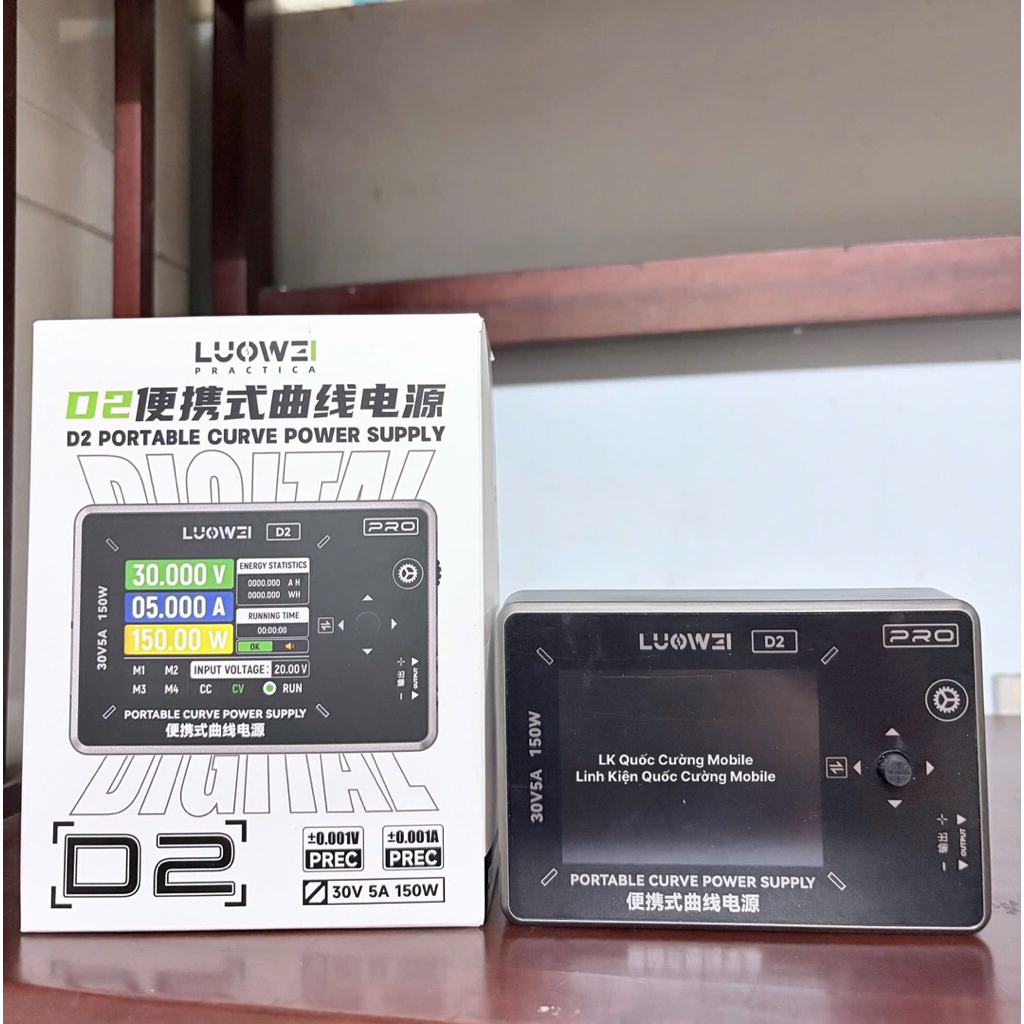 Bộ máy nguồn mini LUOWEI D2 Pro điều chỉnh 0-30V màn hình LCD 2.8 inch