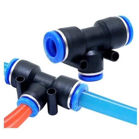 |COMBO 10 CÁI| 10 cái đầu nối PE chia ba chữ T khí nén, phun sương PE 4, PE 6, PE 8, PE 10, PE 12, P