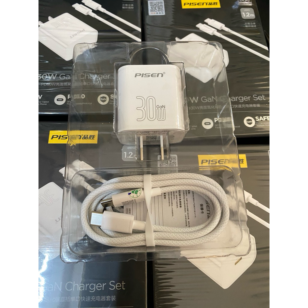 Bộ sạc nhanh PD30W Sac C-Cchính hãng Pisen dành cho iphone 15/16/17/17prmax