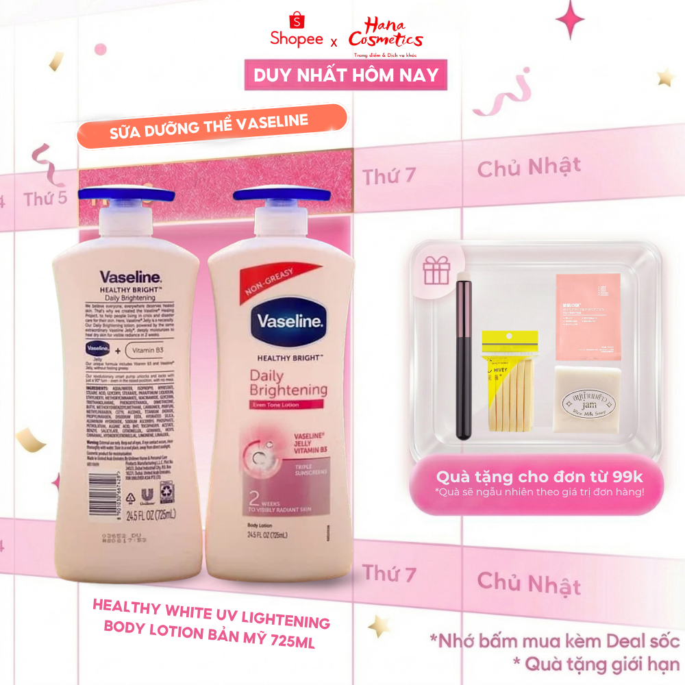 Sữa Dưỡng Thể Vaseline Healthy White UV Lightening Body Lotion Bản Mỹ 725ml