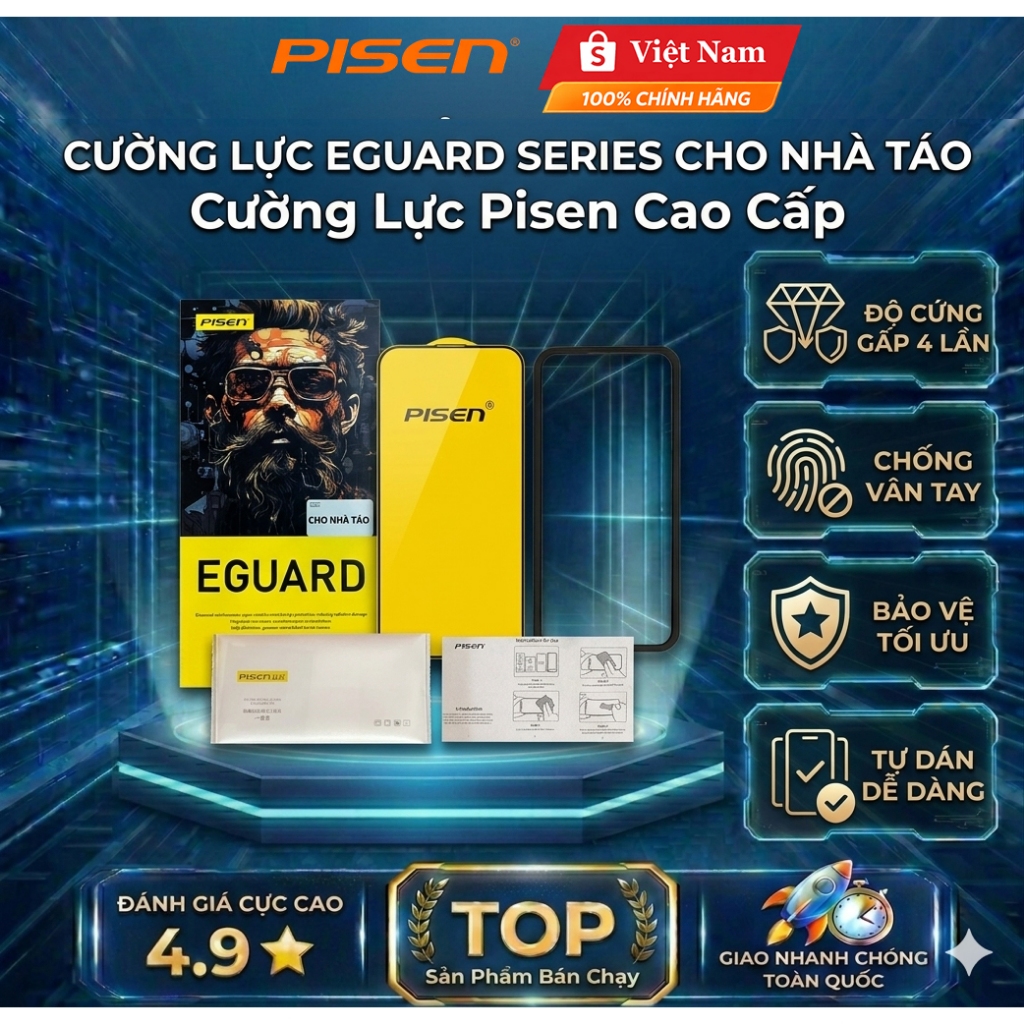 Cường lực PISEN Ông Già i12 - i17 Series - CHÍNH HÃNG PISEN VIỆT NAM