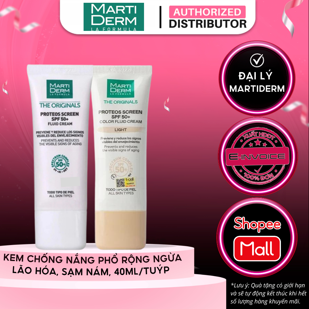 Kem chống nắng bảo vệ da toàn diện Martiderm The OriginalsProteos Screen SPF50+ FluidCream