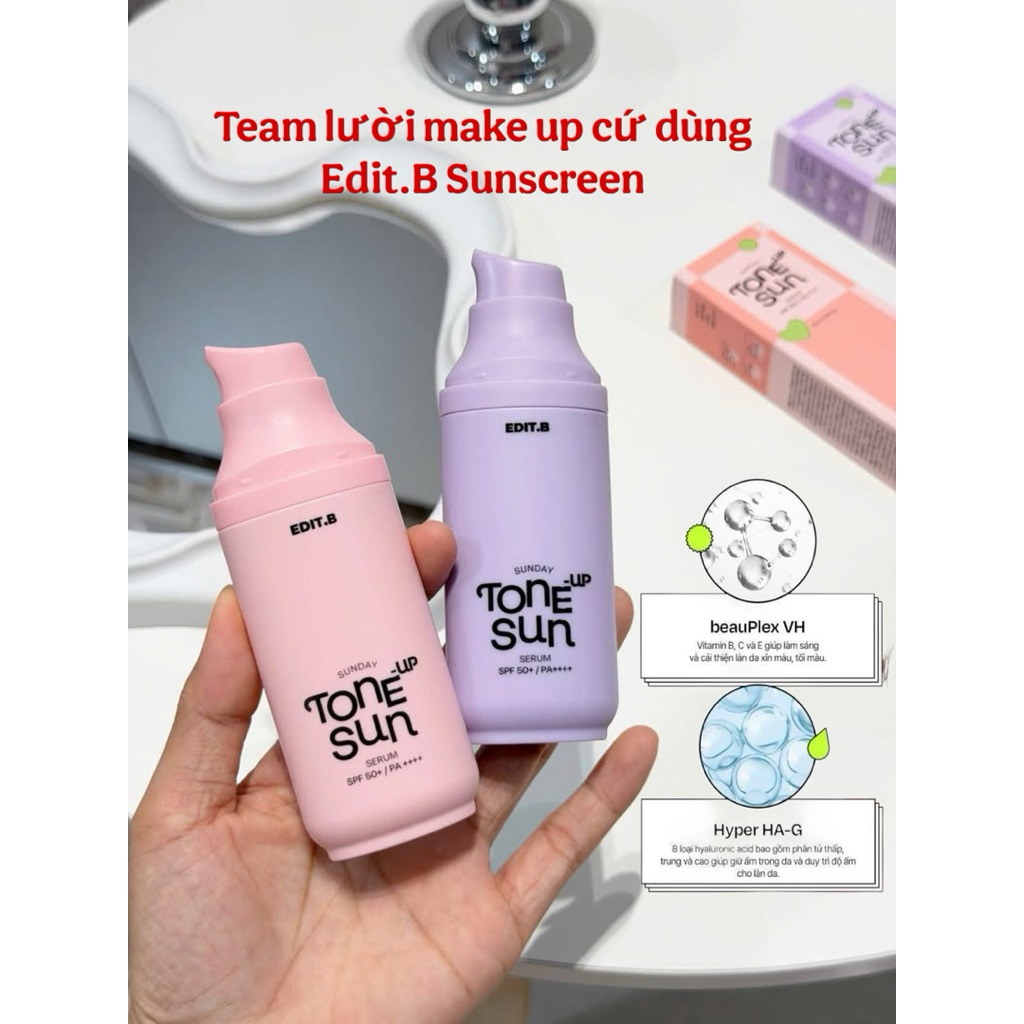 [Bill oliveyoung] Kem Chống Nắng Nâng Tone Edit.B Sunday Tone-Up Sun Serum / 55ml
