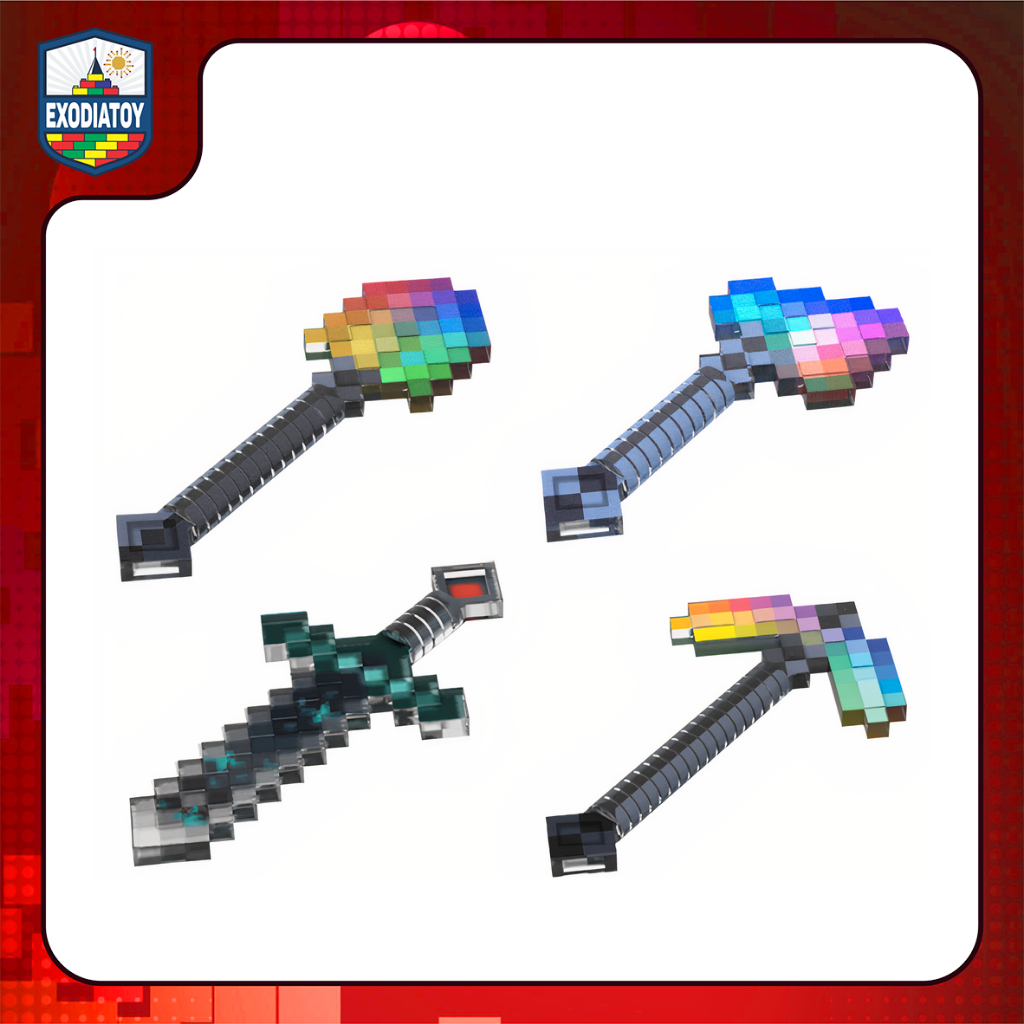 [1 CÁI] Mô hình lắp ráp MOC phụ kiện Vũ khí cho nhân vật Minecraft theo bản mod Avaritia