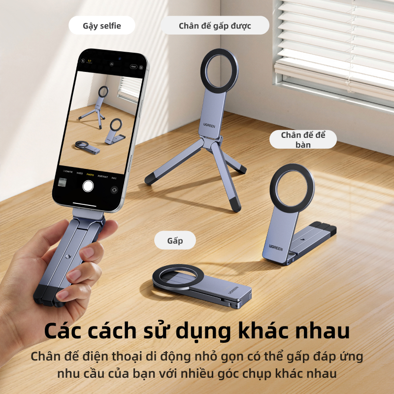 Giá đỡ điện thoại từ tính Ugreen Mount Magsafe Chân máy từ tính Thích hợp cho vlog / Chụp ảnh / Cuộc họp trực tuyến | BigBuy360 - bigbuy360.vn