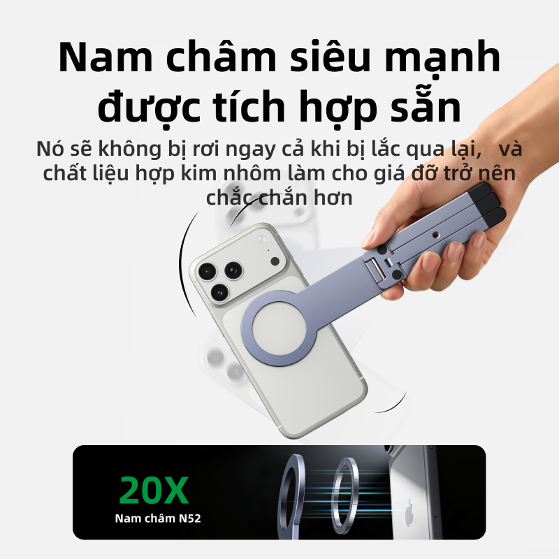 Giá đỡ điện thoại từ tính Ugreen Mount Magsafe Chân máy từ tính Thích hợp cho vlog / Chụp ảnh / Cuộc họp trực tuyến | BigBuy360 - bigbuy360.vn