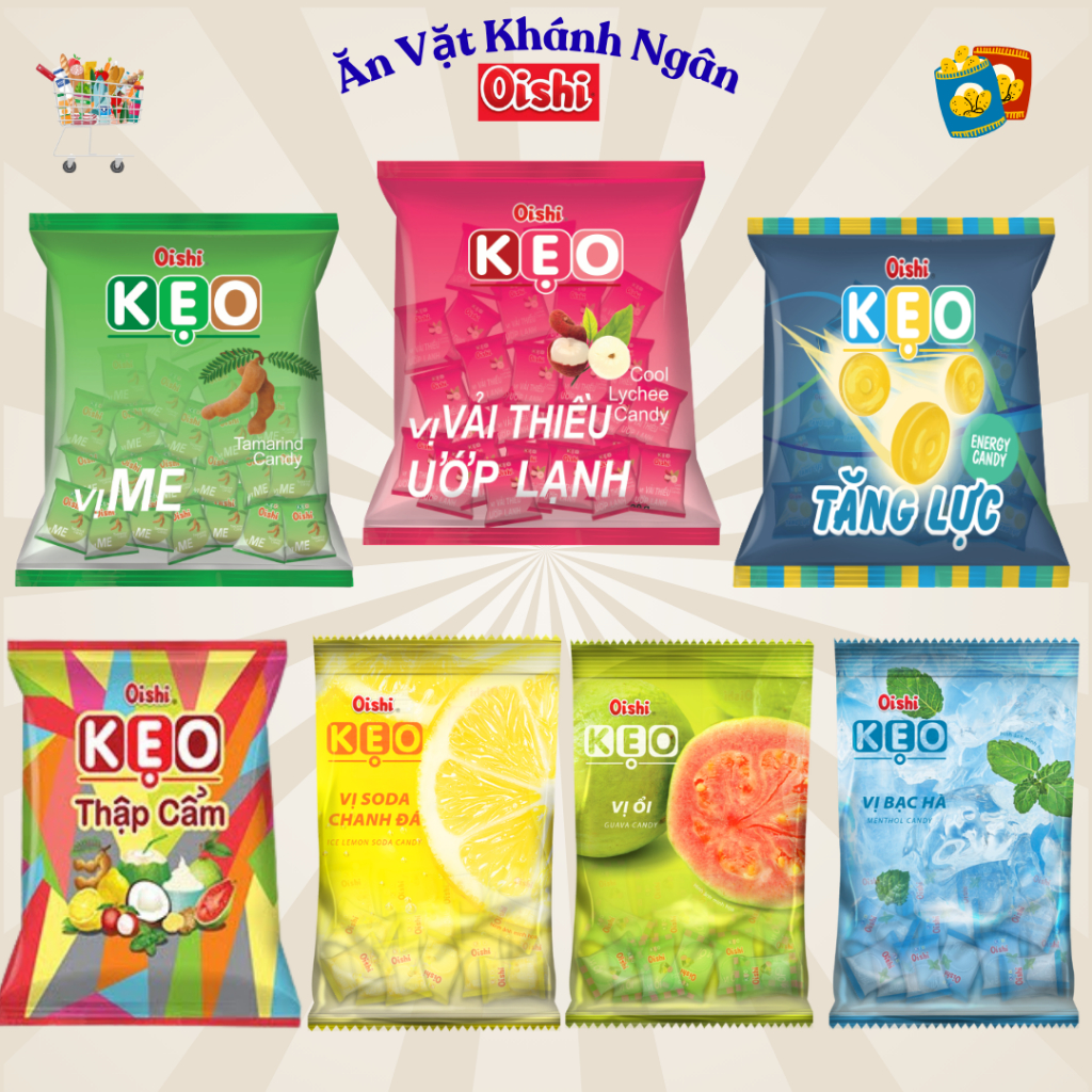 Combo Kẹo Oishi Gói 85g Đủ Vị - HÀNG CHÍNH HÃNG