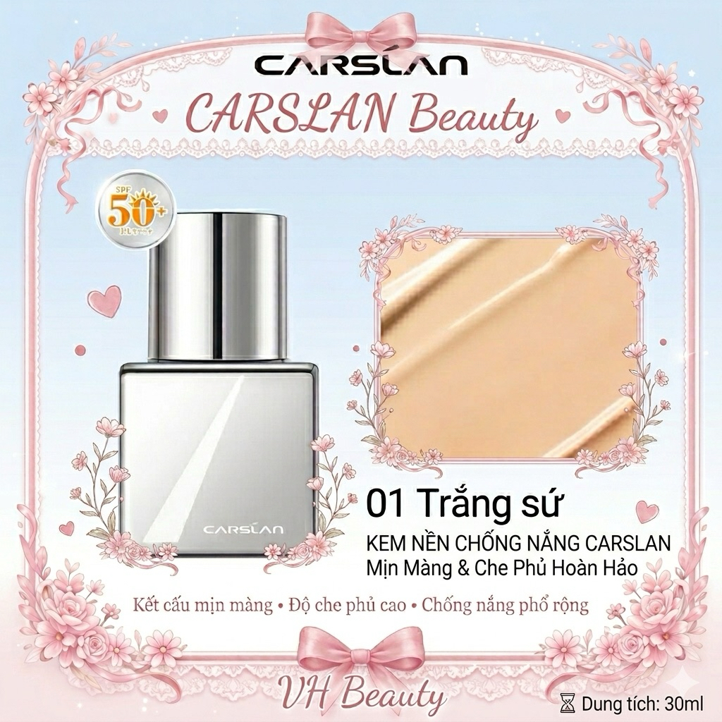 [Carslan] Kem nền chống nắng Carslan mịn màng & che phủ cao - 30ml