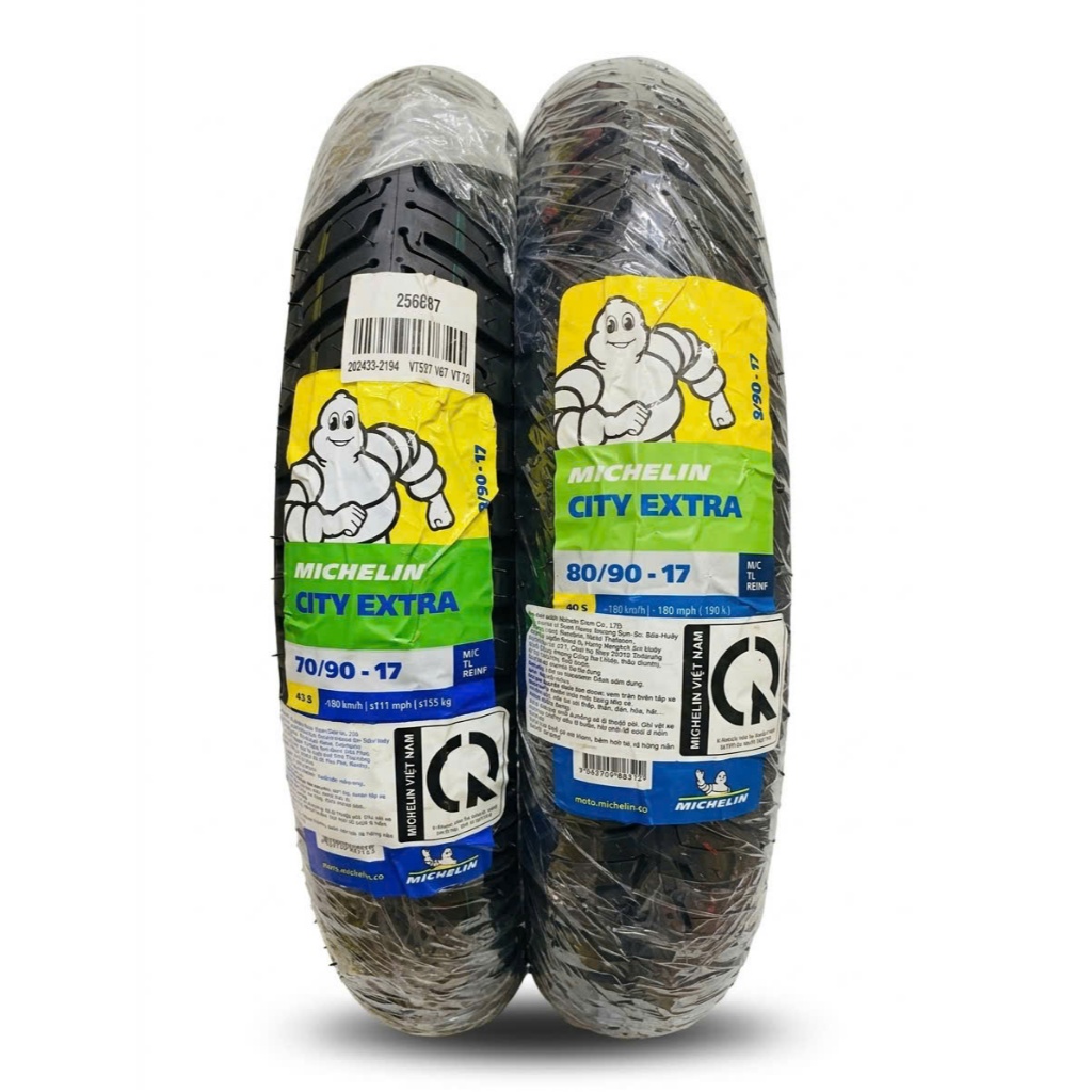 Vỏ Michelin CITY EXTRA Vành 17 đầy đủ size 60/90 -17, 70/90 -17, 80/90 -17