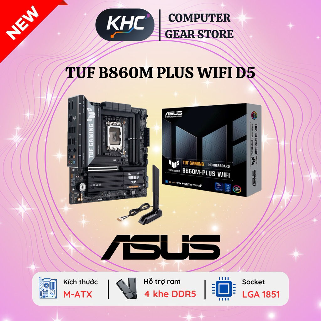 Mainboard Asus TUF GAMING B860M-PLUS WIFI DDR5 - Bảo Hành 36 Tháng (Full VAT)