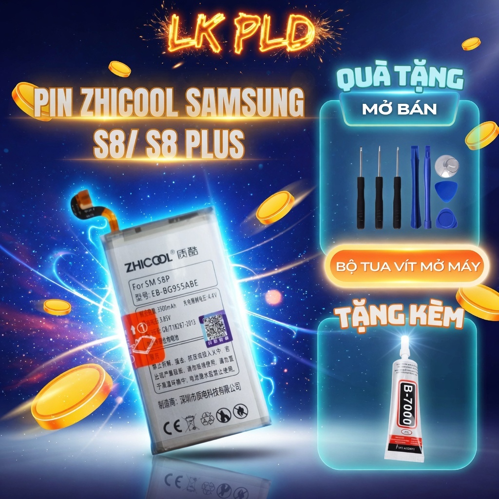 Pin Samsung S8 Plus Zhicool Mã pin EB-BG955ABE - dung lượng pin S8 Plus 3500mAh