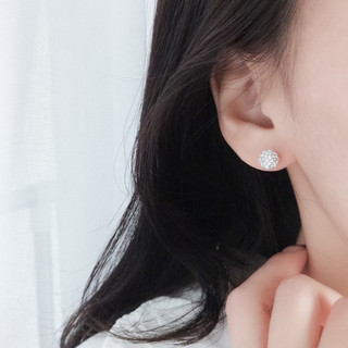 Bông tai nụ tròn nhiều màu đinh đá nhỏ xinh dễ thương