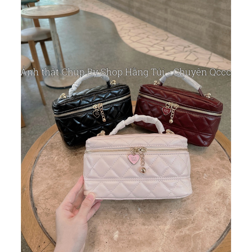 Túi Trám Ô DẸT HS383 size 20cm Charm tim Quai Chuông cực xinh