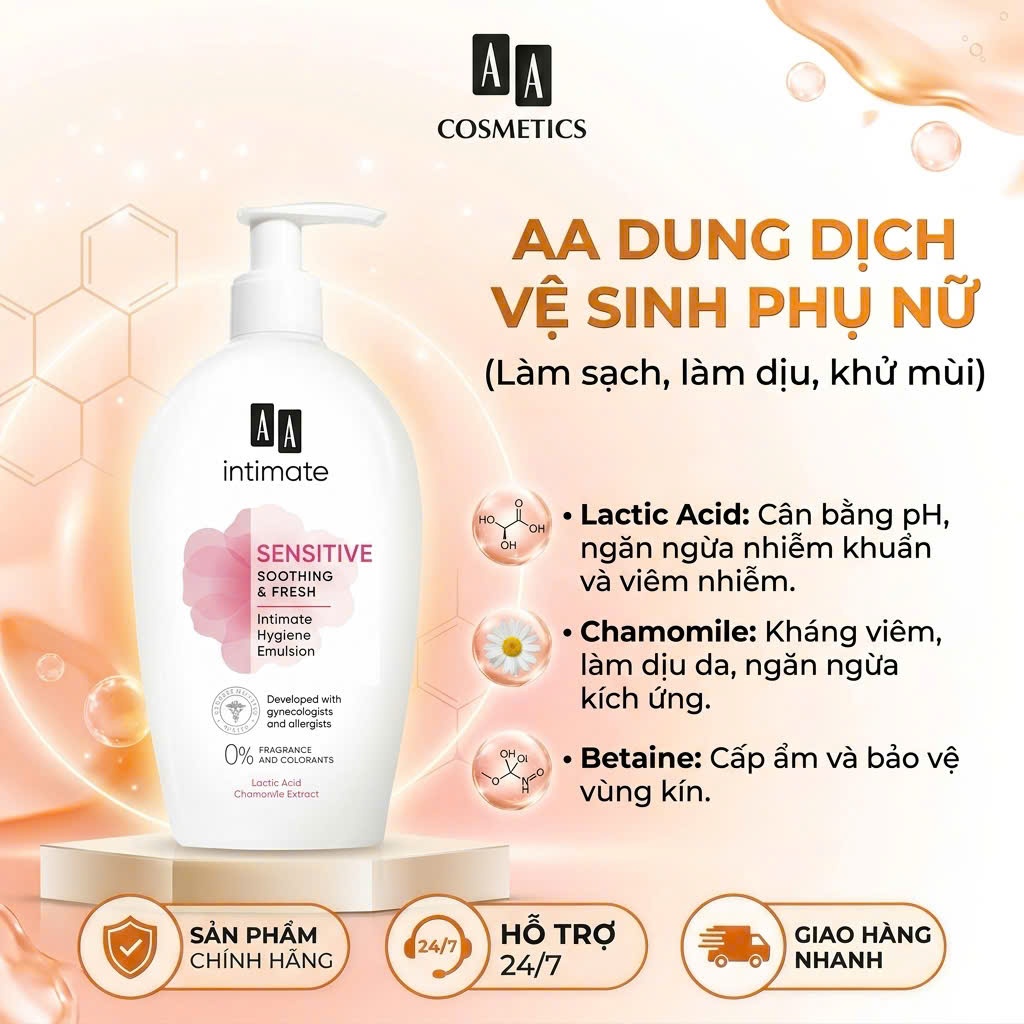 Gel Vệ Sinh Phụ Nữ AA Sensitive của AA Cosmetics