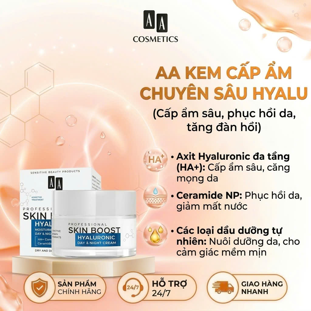Kem Cấp Ẩm Chuyên Sâu Cao Cấp AA Hyalu của AA Cosmetics