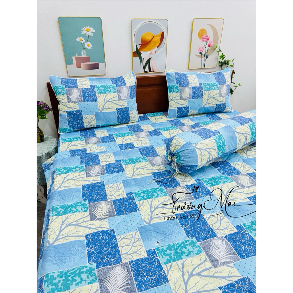 Ga gối Thắng Lợi (hàng HIỆU) 100% cotton 4 món không kèm chăn