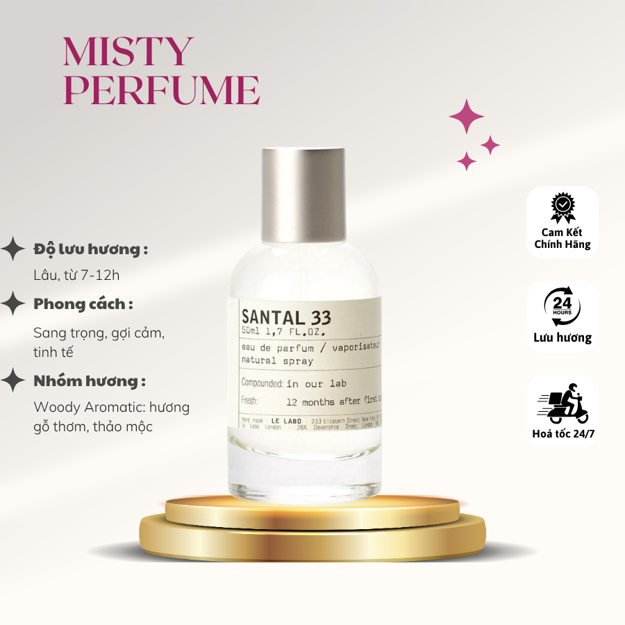 Nước Hoa Le Labo 33 EDP 100ml - Nước Hoa Hương Gỗ Thơm, Thảo Mộc