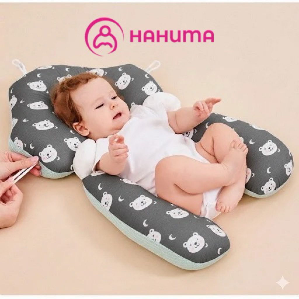 Gối Chữ U Cho Bé Sơ Sinh Đa Năng Hahuma – Gối Ôm Chặn Chống Giật Mình, Cotton Êm, Dễ Giặt