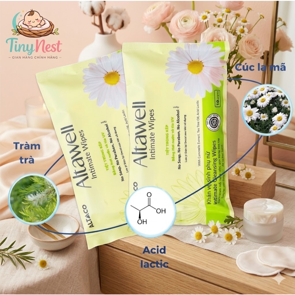 Khăn ướt vệ sinh phụ nữ Altawell – Chăm sóc dịu nhẹ mỗi ngày