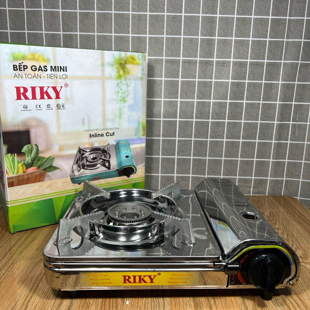 Bếp gas mini RIKY, bếp gas du lịch sử dụng bình gas mini, bếp mini chính hãng RIKY