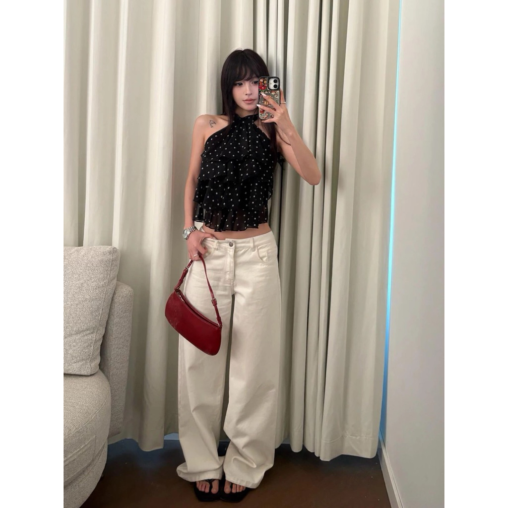 /Thematrix/ - (SẴN) Áo voan cổ yếm chấm, áo yếm hở lưng (ảnh thật tự chụp) | BigBuy360 - bigbuy360.vn