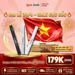 Bộ 3 bút gel 0.5mm làm trắng răng Ivismile đẩy sạch mảng ố vàng tức thì