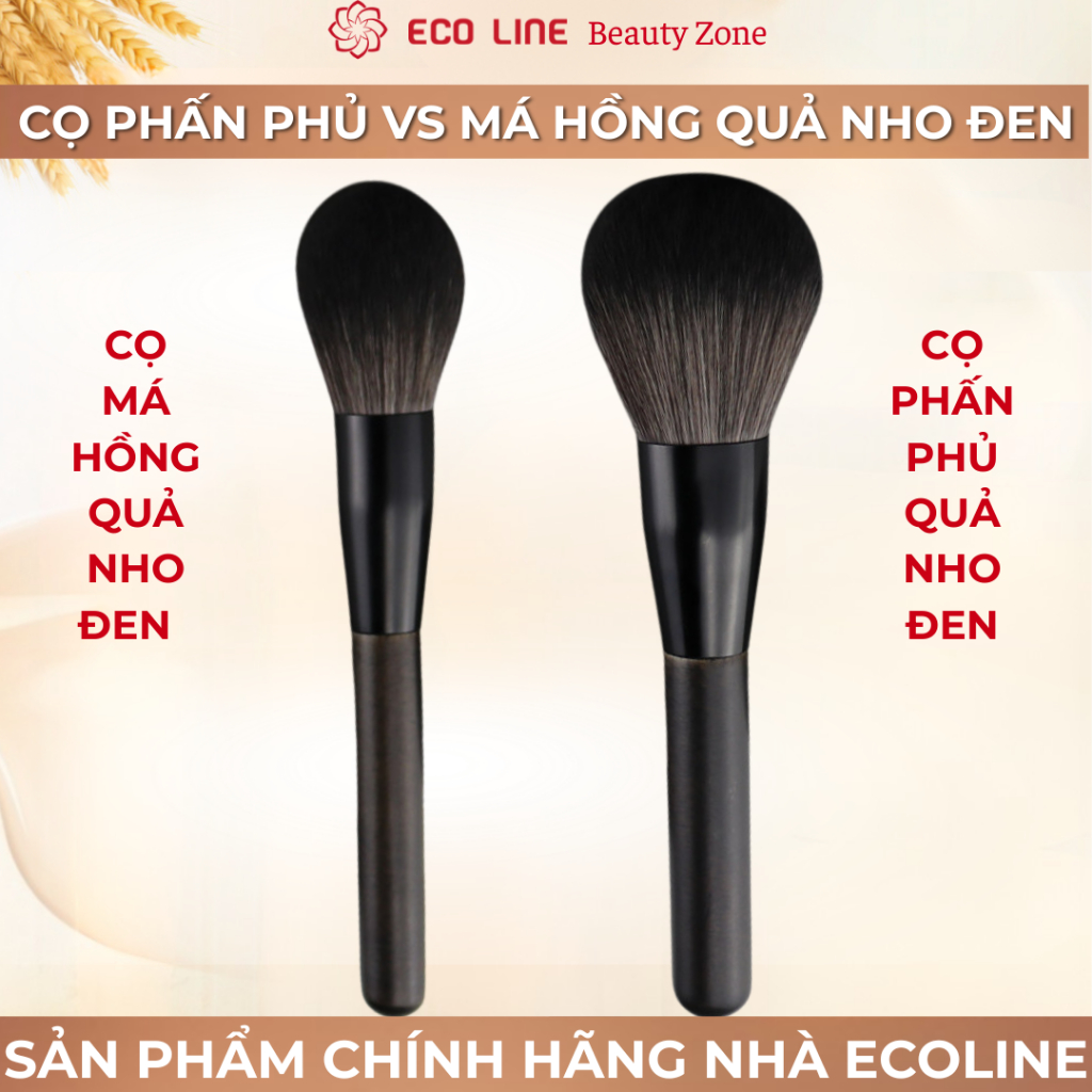 [Top Value] Cọ phấn phủ và cọ má hồng quả nho đen nhà Ecoline new 2026 lông siêu dày siêu mịn