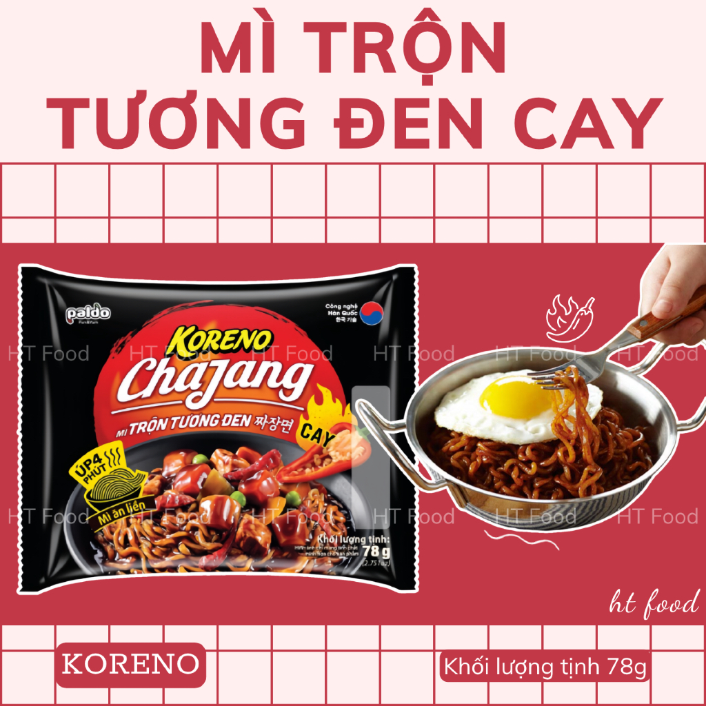 HT Food | Mì trộn tương đen Koreno Chajang (cay nhẹ)