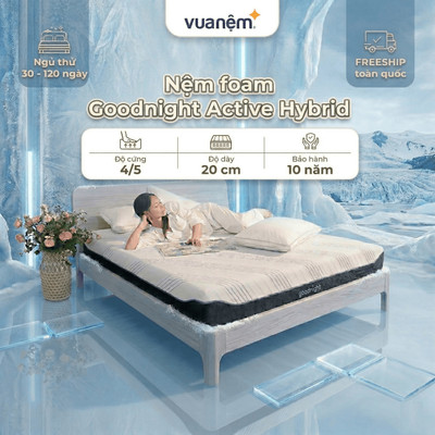 Nệm Cao Su Foam Goodnight Active Hybrid 20cm, đệm foam làm mát, đệm hè, ruột đệm cao su