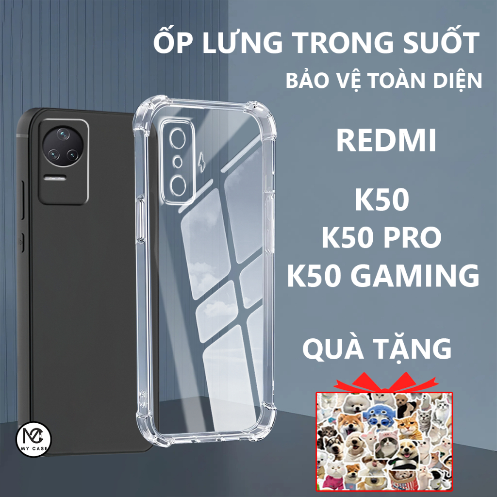 Ốp lưng chống sốc Redmi K50 /K50 PRO /K50 GAMING/ K50 ULTRA trong suốt, silicon, bảo vệ camera-My Ca