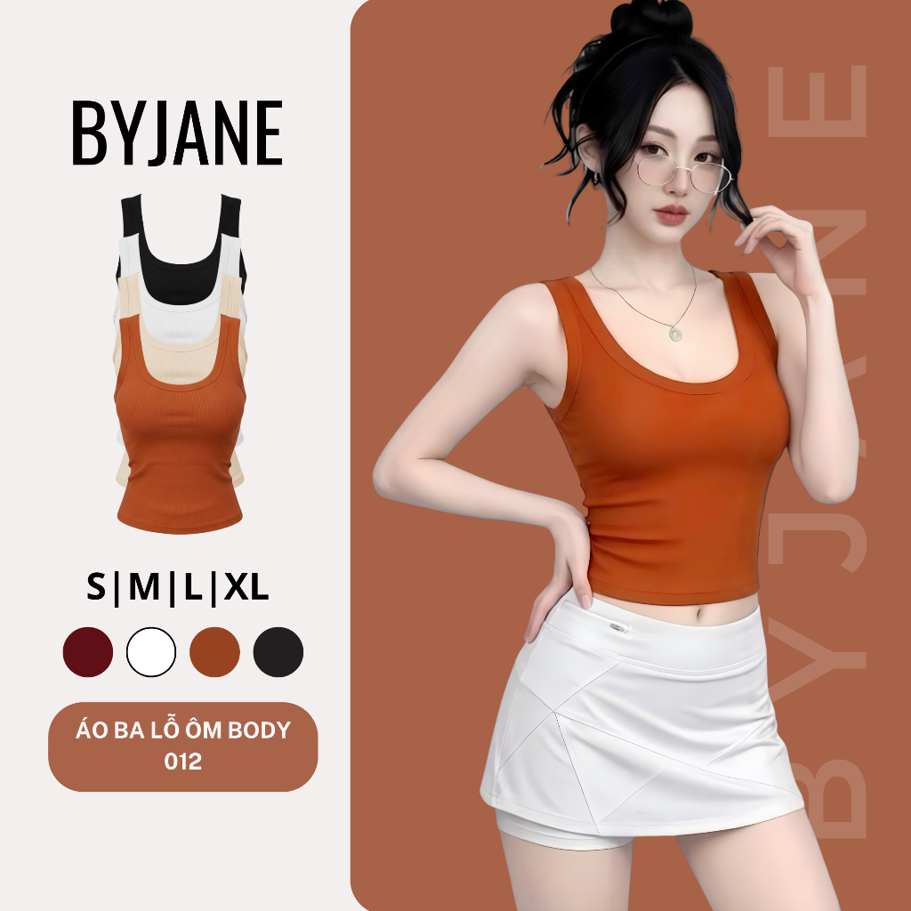 ( KÈM MÚT ) Áo ba lỗ nữ cotton mát BYJANE áo 2 dây bản to, áo tanktop co dãn 4 chiều phù hợp đi tập-