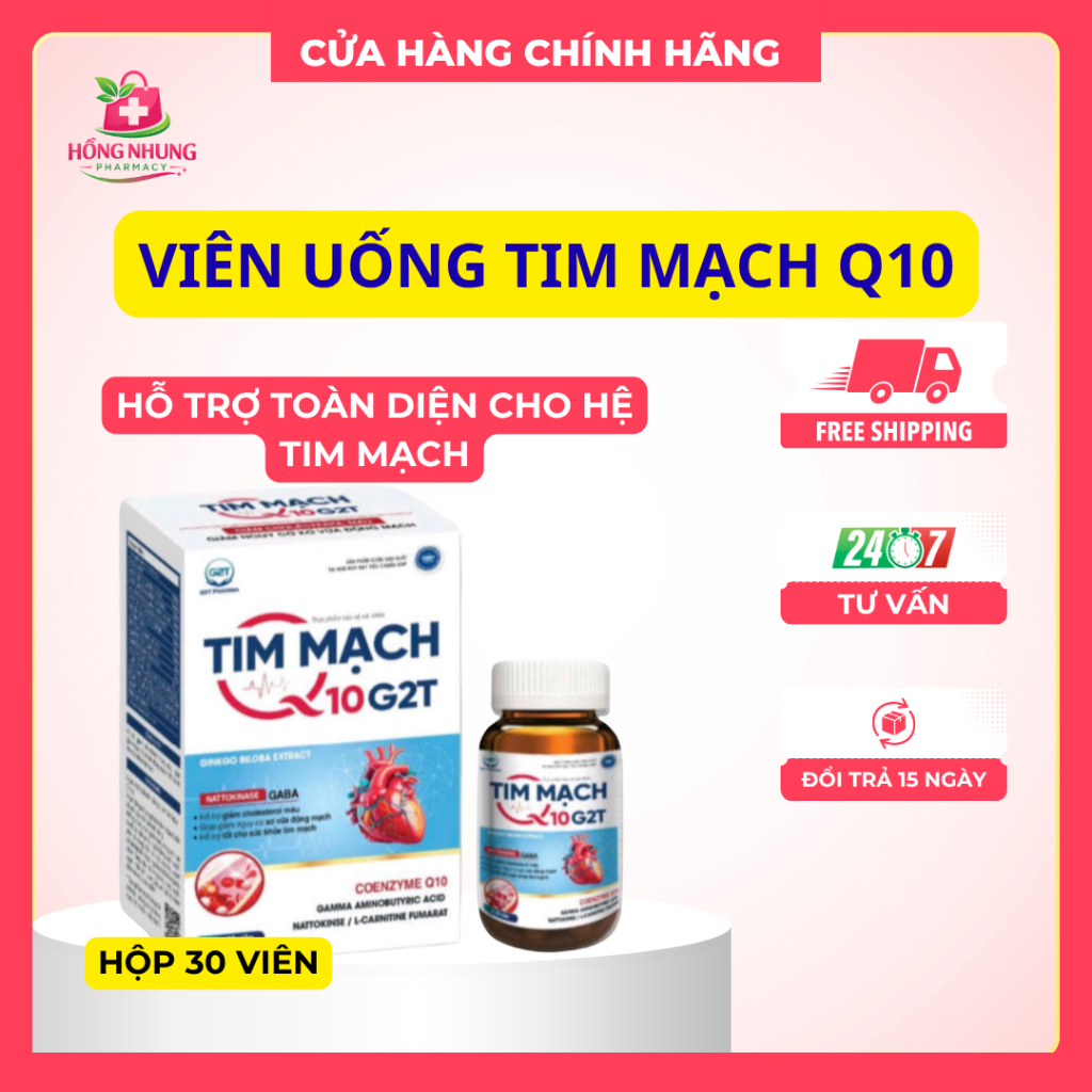 Tim Mạch Q10 Coenzyme Q10 150mg Hỗ Trợ Giảm Cholesterol Tăng Tuần Hoàn Máu Bảo Vệ Tim Mạch 30 Viên