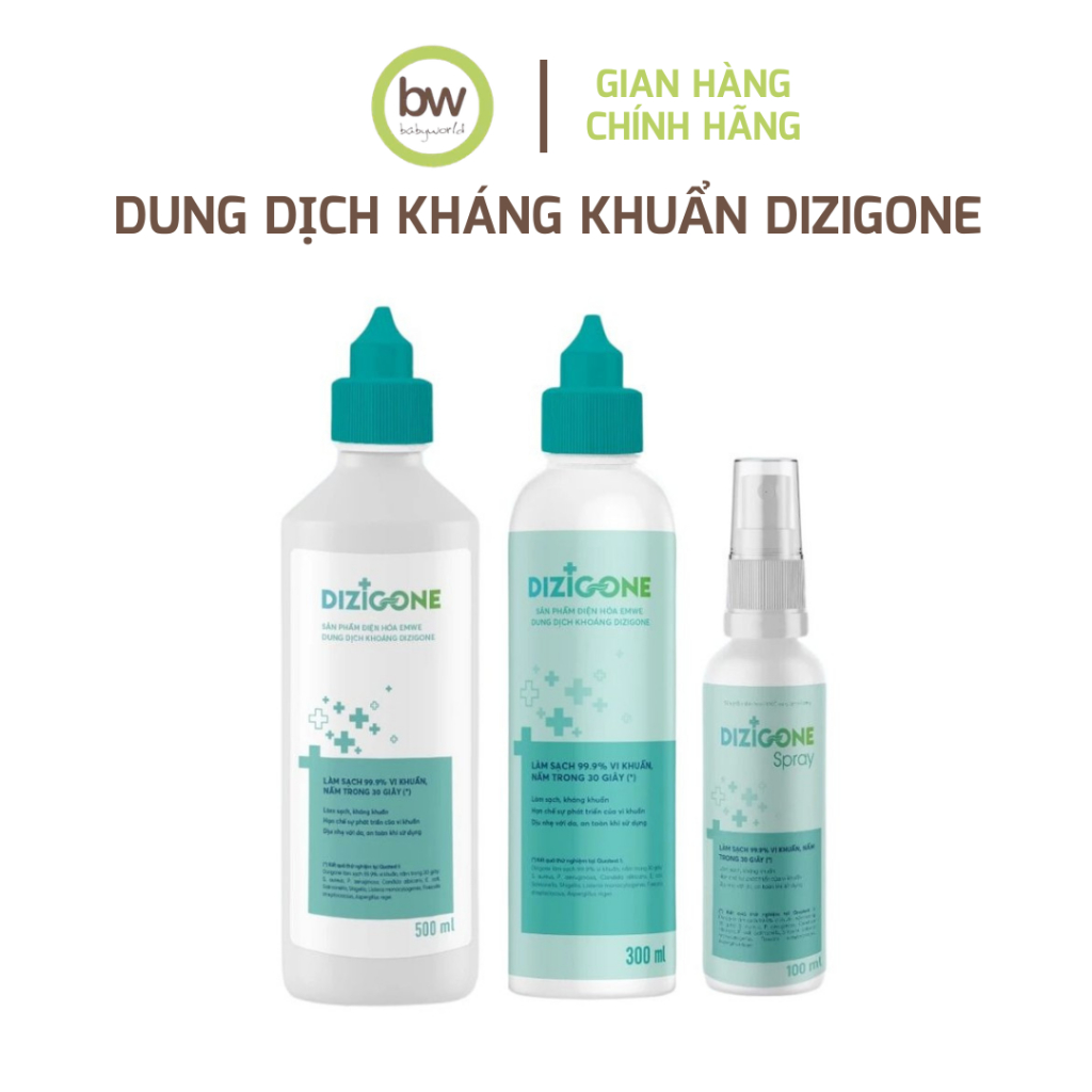 Dung dịch Kháng khuẩn Dizigone, lành vết thương, tái tạo da, ngăn ngừa sẹo dung tích 100ml / 300ml /