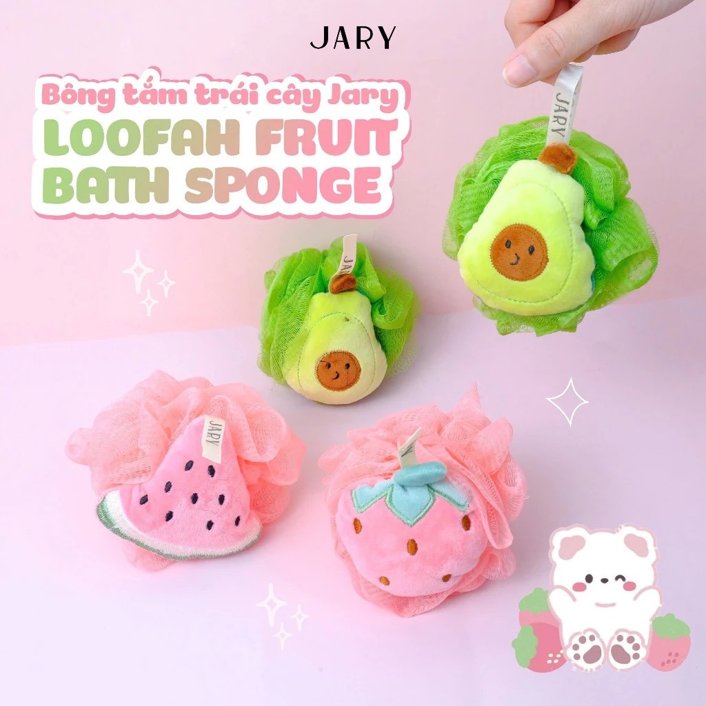 Bông Tắm Trái Cây Jary Loofah Fruit Bath Sponge Chất Liệu Lưới Nhựa PE Làm Sạch Da - Jron Beauty