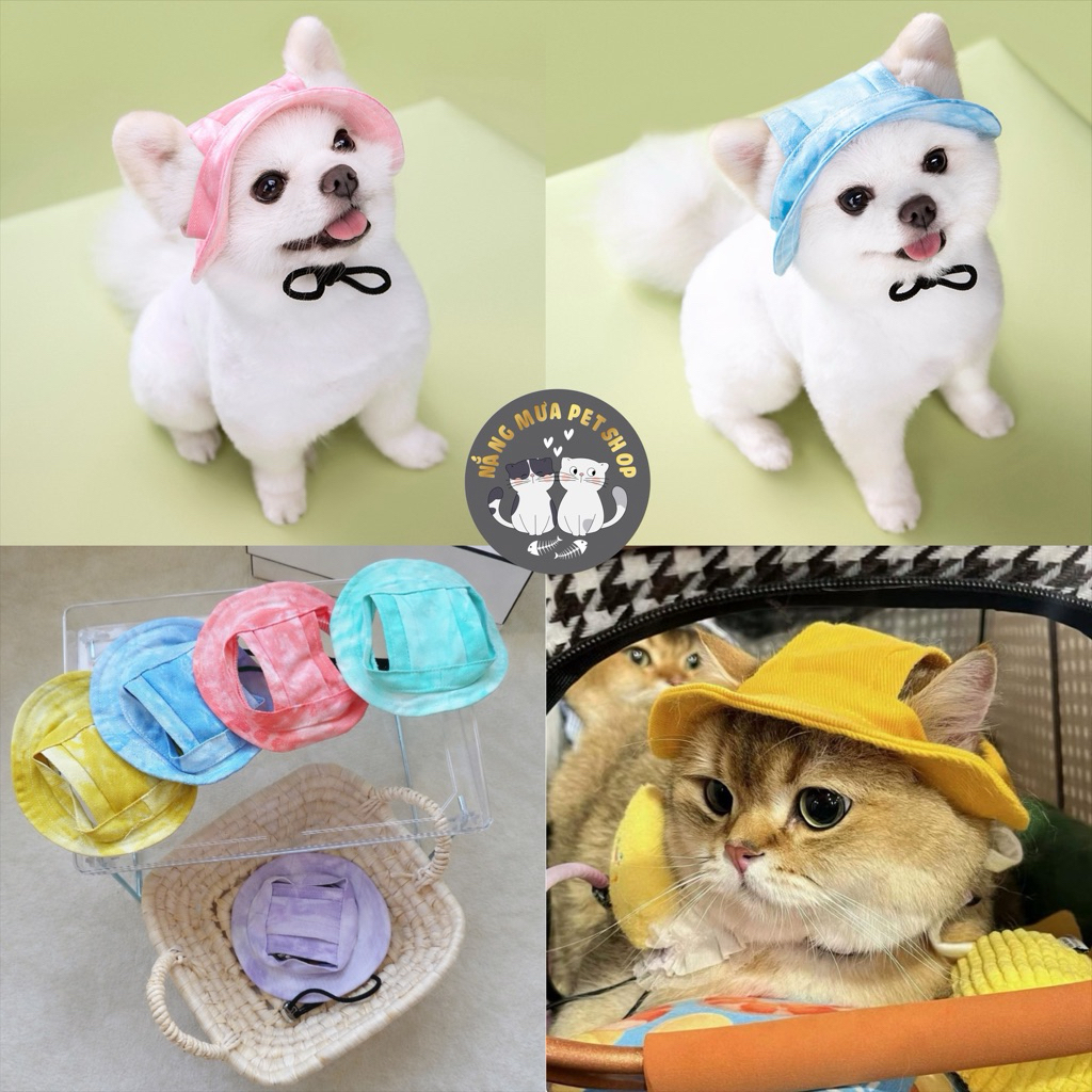 nón bèo cho chó mèo mẫu mới