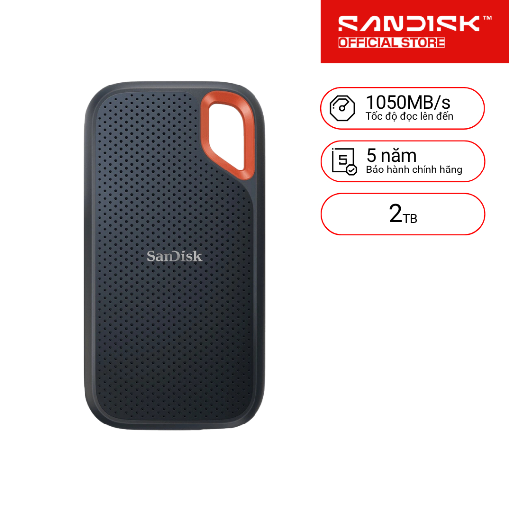 [HOẢ TỐC HCM] Ổ cứng di động SSD Sandisk Extreme Portable SDSSDE61-G25 500GB/1TB/2TB V2 E61 1050MB/s