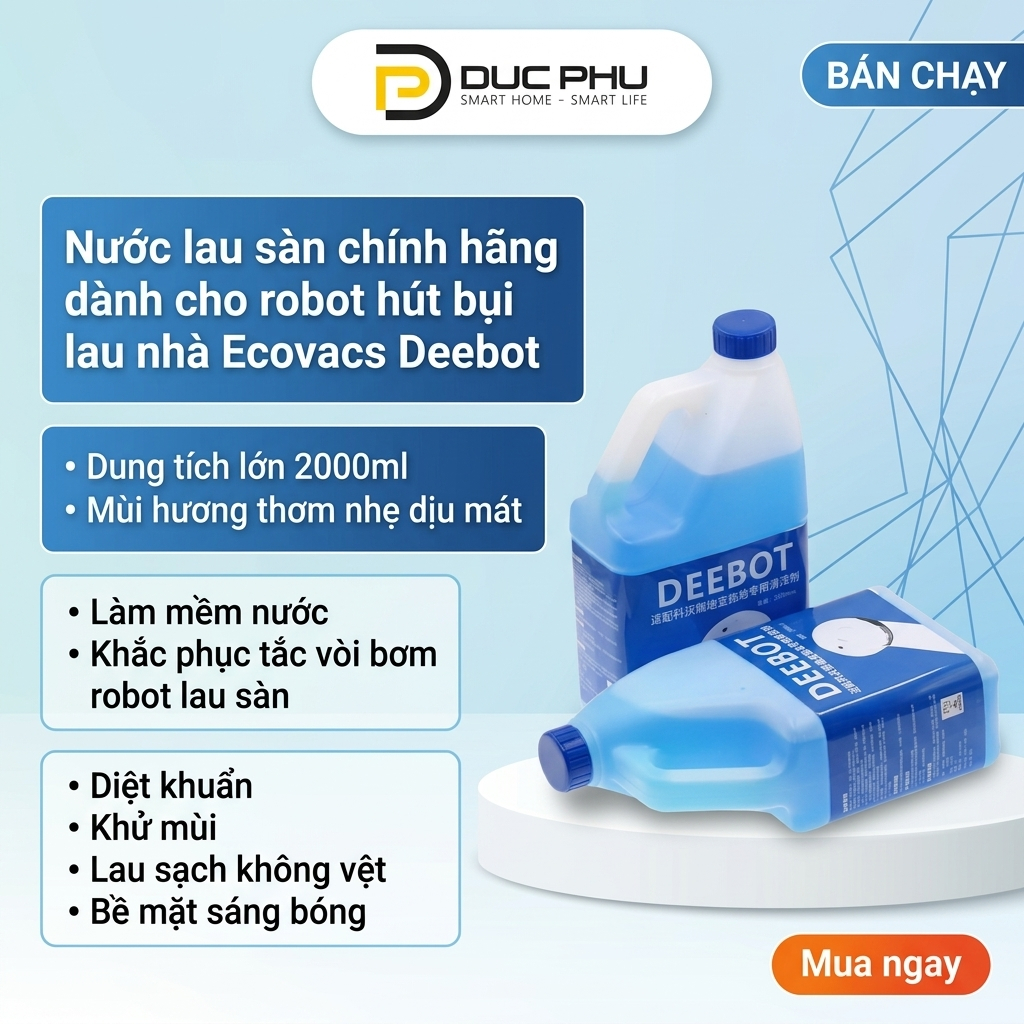 Nước lau sàn chuyên dụng dành riêng cho Robot lau nhà Ecovacs Deebot ECOVACS DEEBOT / ILIFE / XIAOMI