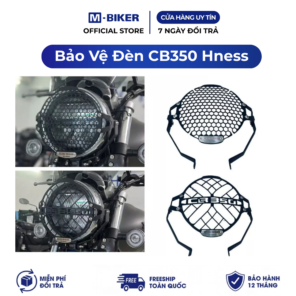 Bảo Vệ Đèn CB350 Hness, Bảo vệ đầu đèn cb350 M-Biker. Thép nguyên tấm laser cnc, sơn tĩnh điện