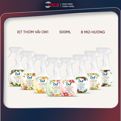 Xịt thơm vải On1 500ml, xịt khử mùi và làm thơm vải loại bỏ nhanh mùi hôi khó chịu trên quần áo & vải vóc, giữ hương lâu