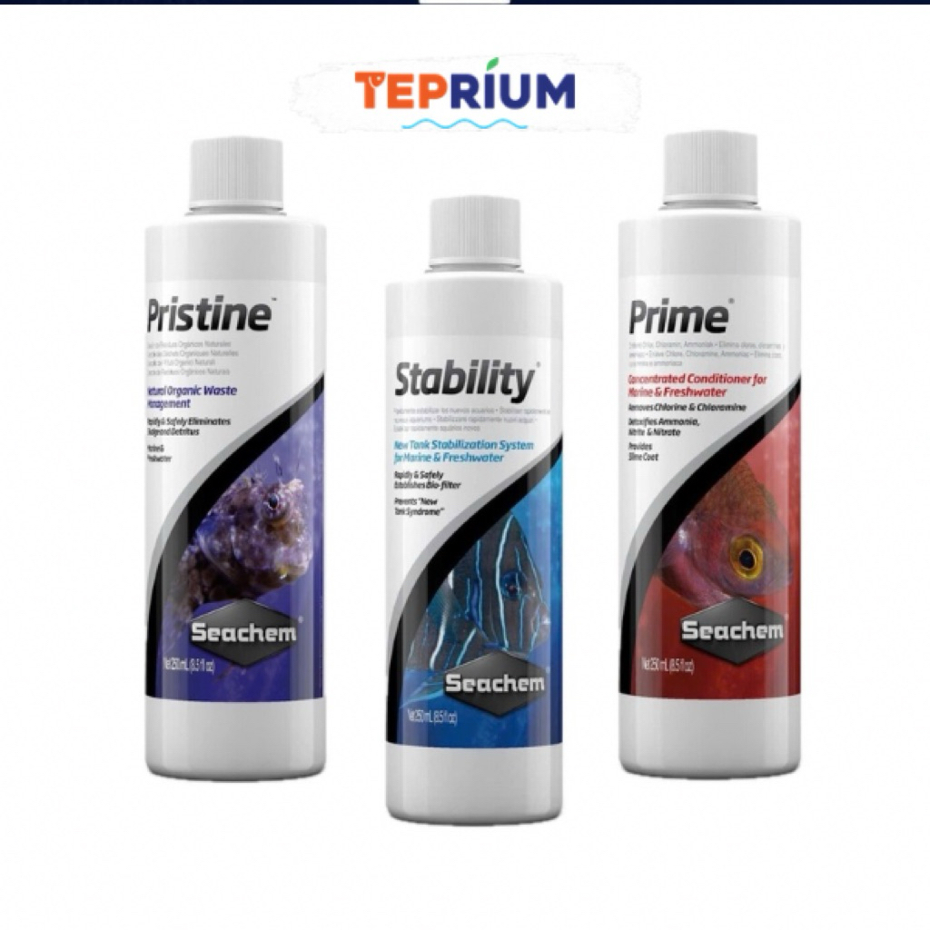 Vi Sinh Seachem Cao Cấp Stability và Pristine, Seachem Prime - Khử độc, Clo & Kim Loại Nặng / Tepriu