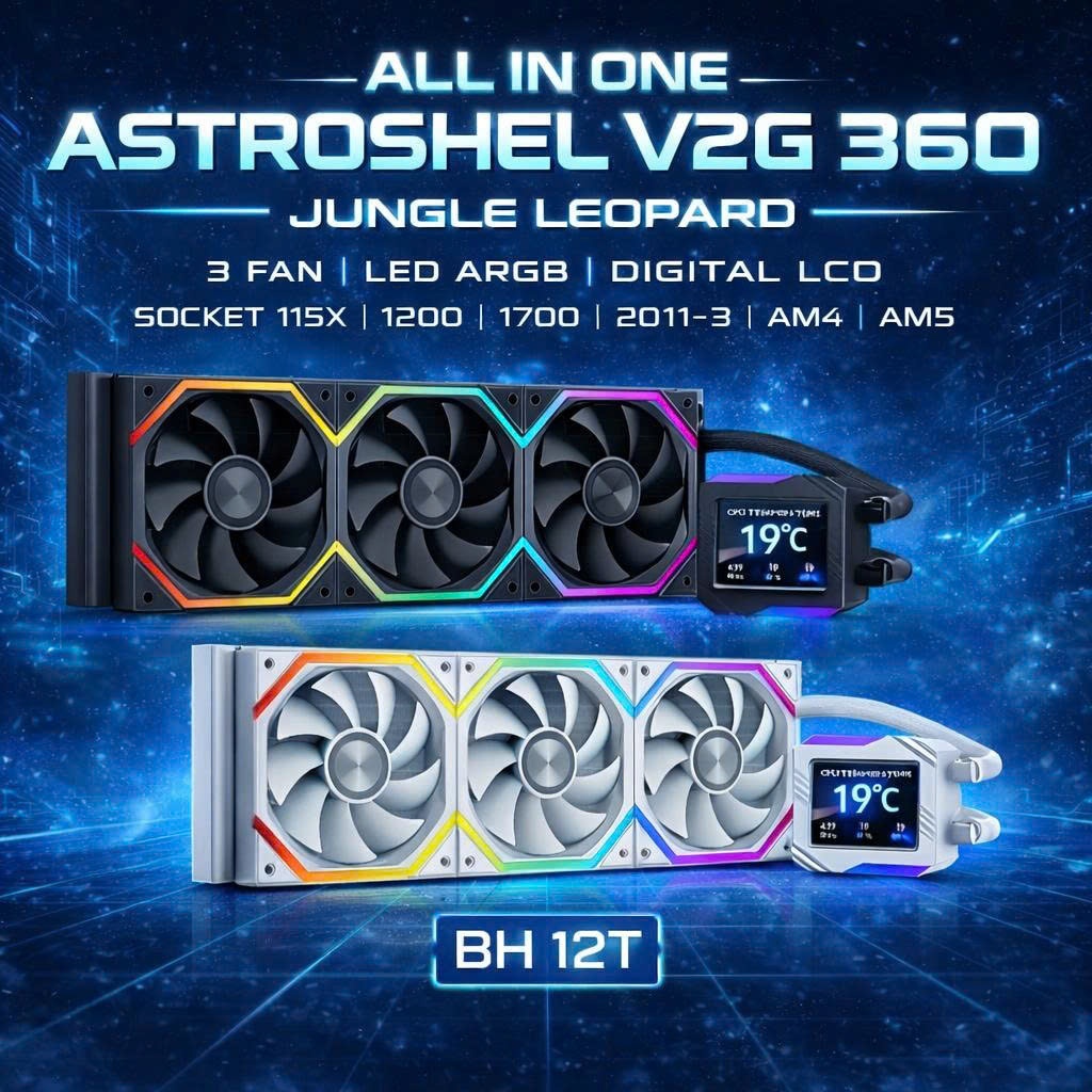 Tản nhiệt nước Jungle Leopard Astro Shell V2G 240 360 ARGB Digital LCD Dual Fan 3 Fan - Chính Hãng