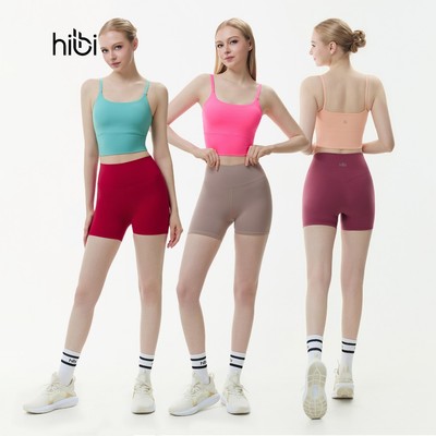 Đồ tập yoga pilates nữ Hibi Sports gồm áo croptop CR850 & quần đùi QS213 kèm mút áo, phù hợp chạy bộ